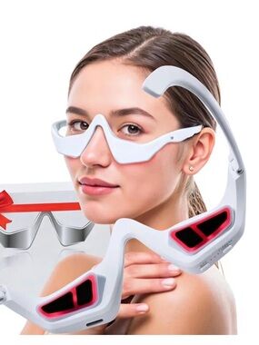 NWT White Red-Light Under-Eye Therapy Glasses – Rechargeable Eye Care